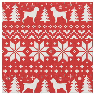 Wirehaired Pointing Griffon Silhouettes Kerstmis Stof