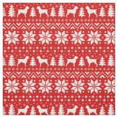 Wirehaired Pointing Griffon Silhouettes Kerstmis Stof (Swatch)