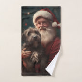 Wirehaired Pointing Griffon Sinterklaas Kerstmis Bad Handdoek (Handdoek)