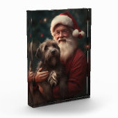 Wirehaired Pointing Griffon Sinterklaas Kerstmis Fotoblokken (Links)