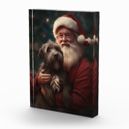 Wirehaired Pointing Griffon Sinterklaas Kerstmis Fotoblokken (Rechts)