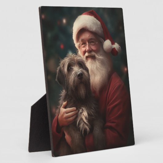 Wirehaired Pointing Griffon Sinterklaas Kerstmis Fotoplaat (Zijkant)
