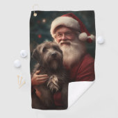 Wirehaired Pointing Griffon Sinterklaas Kerstmis Golfhanddoek (Insitu)
