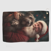 Wirehaired Pointing Griffon Sinterklaas Kerstmis Golfhanddoek (Horizontaal)