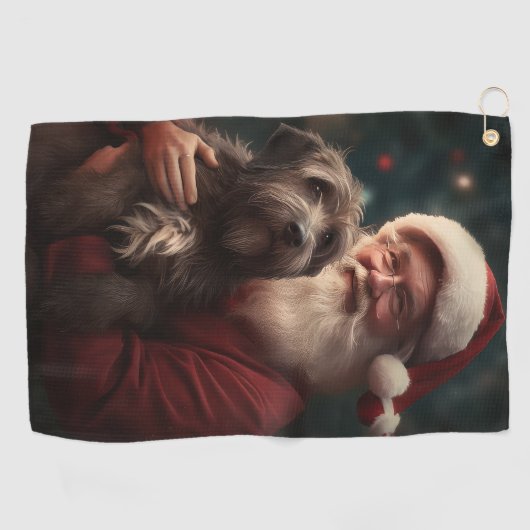 Wirehaired Pointing Griffon Sinterklaas Kerstmis Golfhanddoek (Horizontaal)