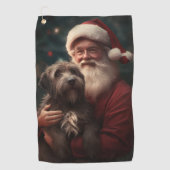Wirehaired Pointing Griffon Sinterklaas Kerstmis Golfhanddoek (Voorkant)