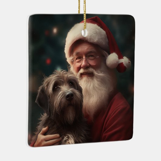 Wirehaired Pointing Griffon Sinterklaas Kerstmis Keramisch Ornament (Rechts)