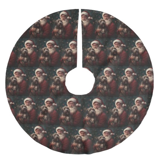 Wirehaired Pointing Griffon Sinterklaas Kerstmis Kerstboom Rok (Voorkant)