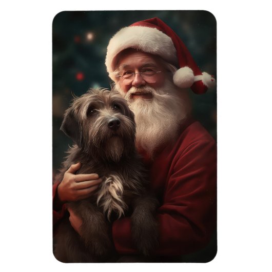 Wirehaired Pointing Griffon Sinterklaas Kerstmis Magneet (Verticaal)