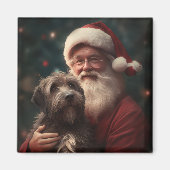 Wirehaired Pointing Griffon Sinterklaas Kerstmis Magneet (Voorkant)