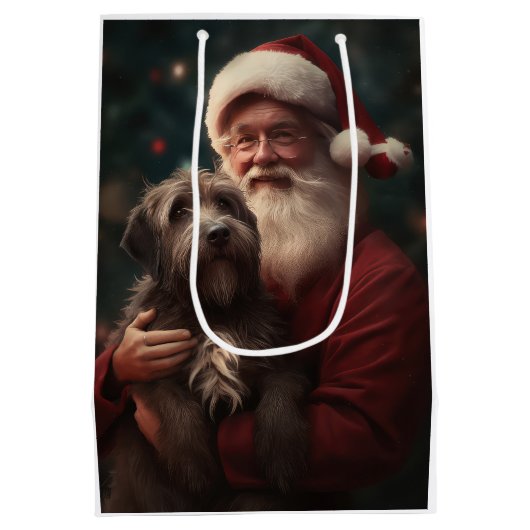 Wirehaired Pointing Griffon Sinterklaas Kerstmis Medium Cadeauzakje (Achterkant)