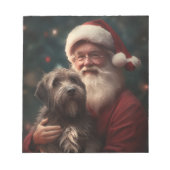 Wirehaired Pointing Griffon Sinterklaas Kerstmis Notitieblok (Voorkant)