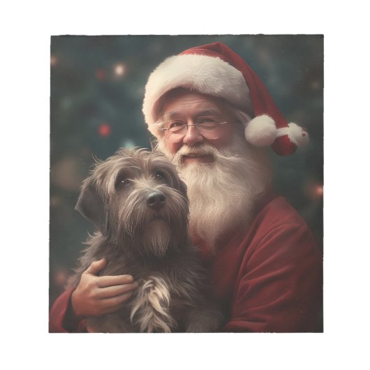 Wirehaired Pointing Griffon Sinterklaas Kerstmis Notitieblok (Voorkant)