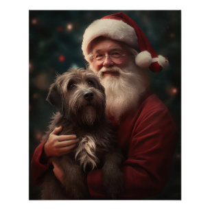 Wirehaired Pointing Griffon Sinterklaas Kerstmis Perfect Poster