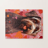 Wirehaired Pointing Griffon Valentijnsdag Legpuzzel (Horizontaal)