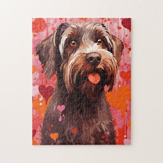 Wirehaired Pointing Griffon Valentijnsdag Legpuzzel (Verticaal)