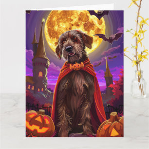 Wirehaired Pointing Griffon Vampire Pumpkins eng Kaart