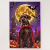 Wirehaired Pointing Griffon Vampire Pumpkins eng Legpuzzel (Verticaal)