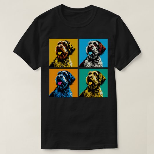 Wirehaired Pointing Griffons Art Hondenliefhebber  T-shirt (Design voorkant)