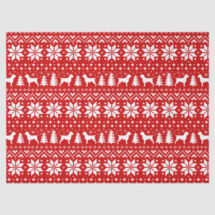 Wirehaired Pointing Griffons Kerstpatroon Rood Tissuepapier