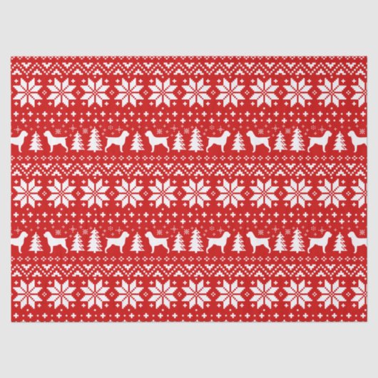 Wirehaired Pointing Griffons Kerstpatroon Rood Tissuepapier (Voorkant)