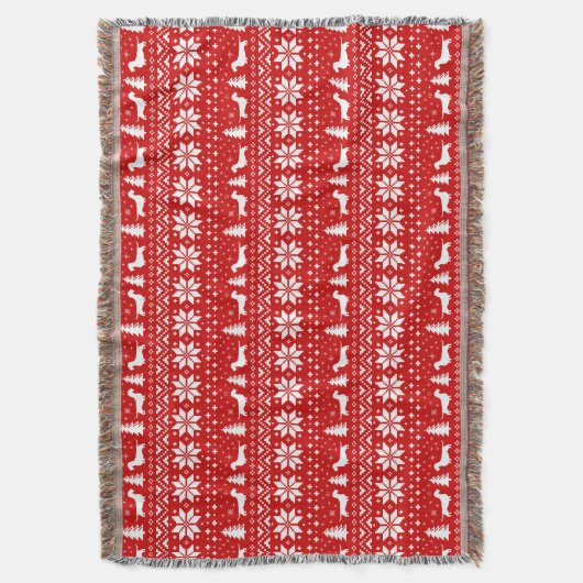 Wirehaired Teckel Honden Leuke Kerst Patroon Deken (Voorkant Verticaal)