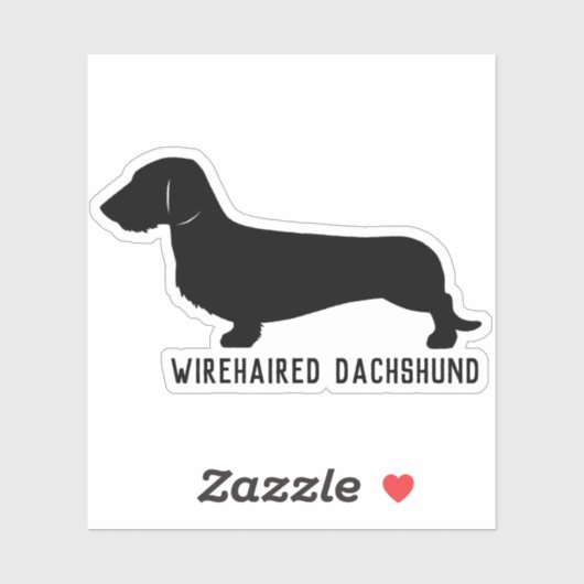 Wirehaired teckel silhouet sticker (Vel)