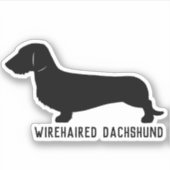 Wirehaired teckel silhouet sticker (Voorkant)