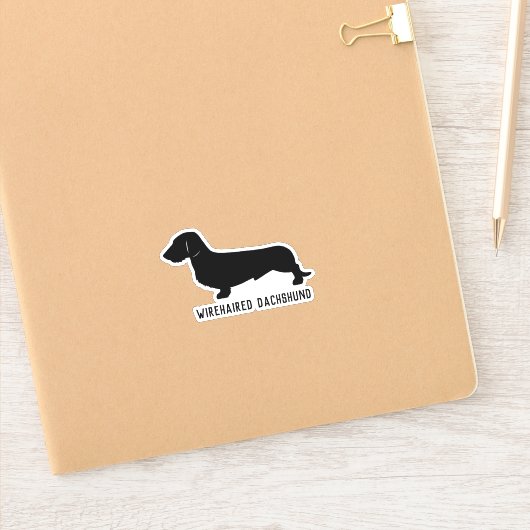 Wirehaired teckel silhouet sticker Mannelijk (Notitieboek)