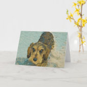 wirehaired tekkel kaart (Gele Bloem)