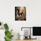 Wirehaired Vizsla Dog Art Print Poster (Thuiskantoor)