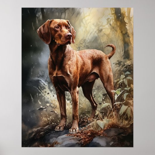 Wirehaired Vizsla Dog Art Print Poster (Voorkant)