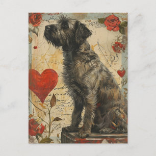 Wirehaired wijzend griffon Valentijnsdag Briefkaart
