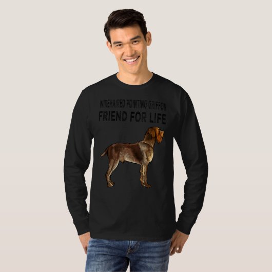 Wirehares met een Griffon-vriend voor levenslange T-shirt (Voorkant volledig)