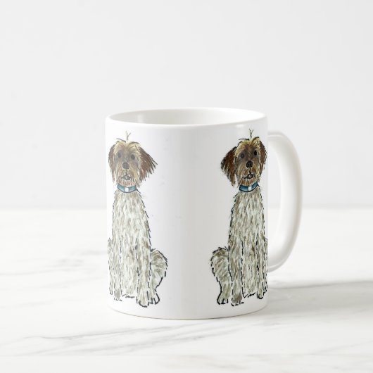 Wirehares Pointing Griffon Dog Coffee Mok (Voorkant rechts)