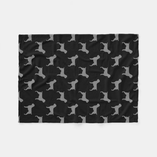 Wirehares Pointing Griffon Dog Silhouettes Fleece Deken (Voorkant (Horizontaal))