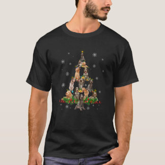 Wirehares Pointing Griffon kerstboom Dog San T-shirt