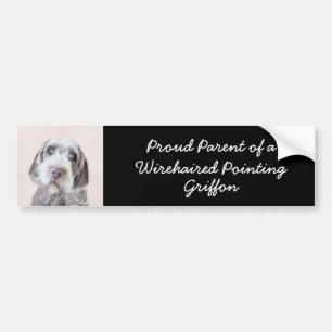 Wirehares Pointing Griffon Painting - Dog Art Bumpersticker