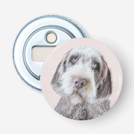 Wirehares Pointing Griffon Painting - Dog Art Button Flesopener (Voorkant)