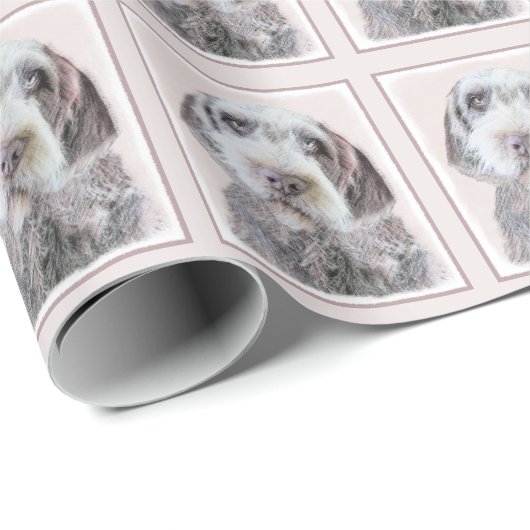 Wirehares Pointing Griffon Painting - Dog Art Cadeaupapier (Rol Hoek)