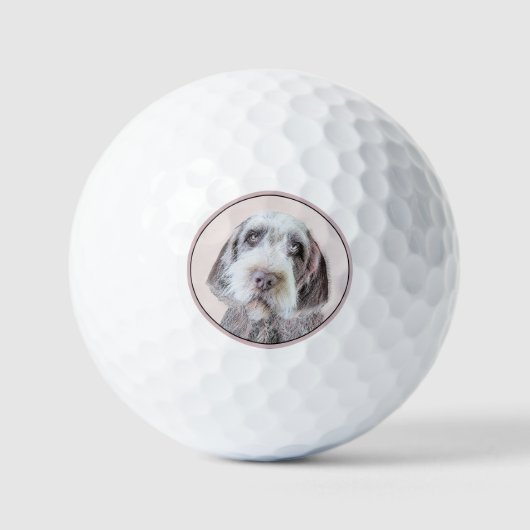Wirehares Pointing Griffon Painting - Dog Art Golfballen (Voorkant)