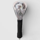 Wirehares Pointing Griffon Painting - Dog Art Golfheadcover (Voorkant)