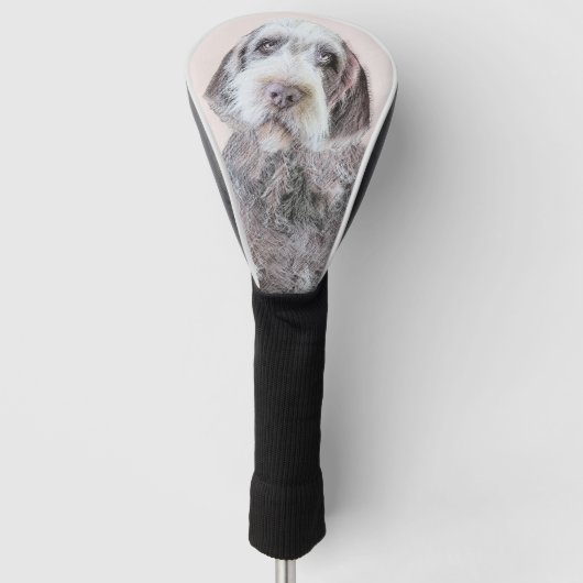 Wirehares Pointing Griffon Painting - Dog Art Golfheadcover (Voorkant)