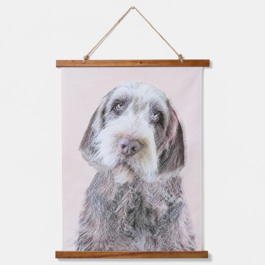Wirehares Pointing Griffon Painting - Dog Art Hangend Wandkleed (Voorkant)