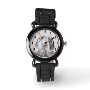 Wirehares Pointing Griffon Painting - Dog Art Horloge