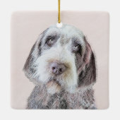 Wirehares Pointing Griffon Painting - Dog Art Keramisch Ornament (Achterkant)