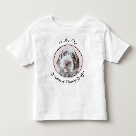 Wirehares Pointing Griffon Painting - Dog Art Kinder Shirts (Voorkant)