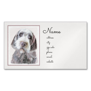 Wirehares Pointing Griffon Painting - Dog Art Magnetisch Visitekaartje