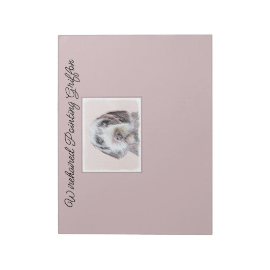 Wirehares Pointing Griffon Painting - Dog Art not Notitieblok (Linkerzijde)
