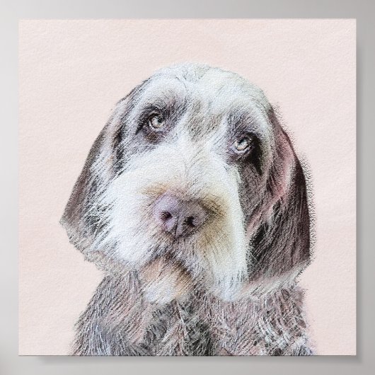 Wirehares Pointing Griffon Painting - Dog Art Poster (Voorkant)